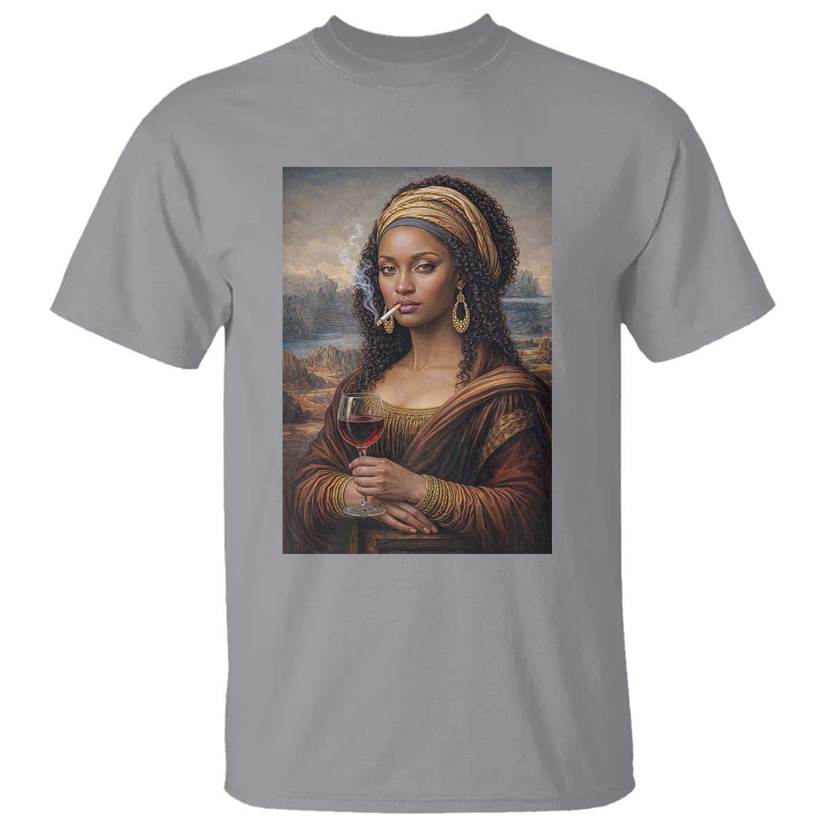 Funny Black Mona Lisa T Shirt Melanin Queen Black History Month