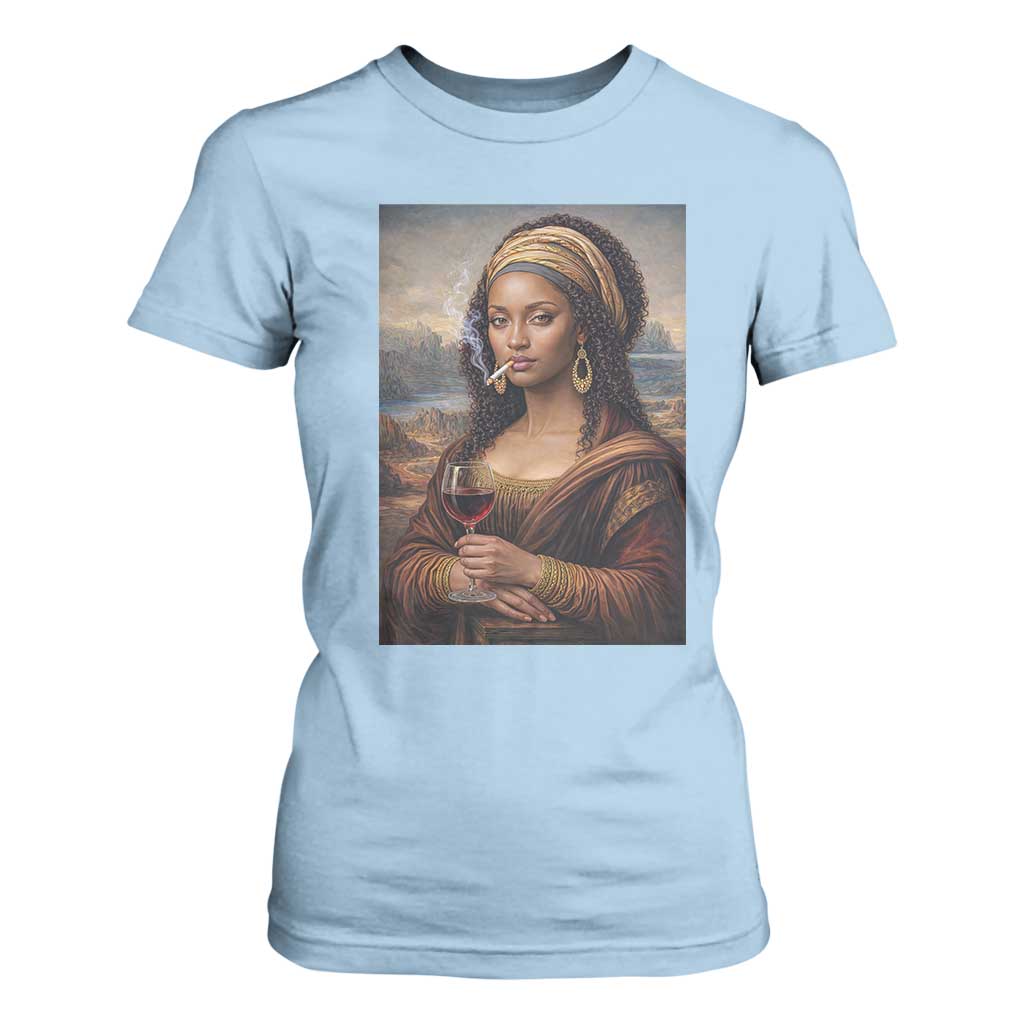 Funny Black Mona Lisa T Shirt For Women Melanin Queen Black History Month