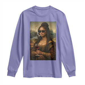 Black Mona Lisa African American Long Sleeve Shirt Black History Month
