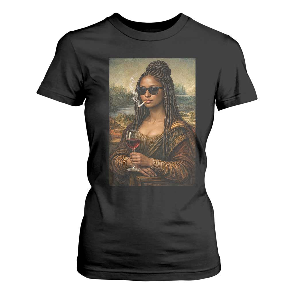 Black Mona Lisa African American T Shirt For Women Black History Month