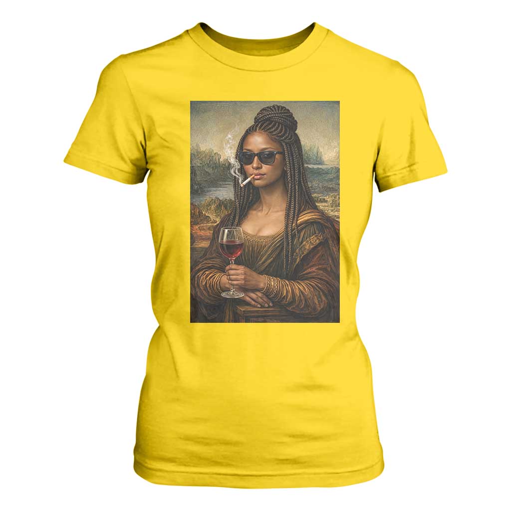 Black Mona Lisa African American T Shirt For Women Black History Month