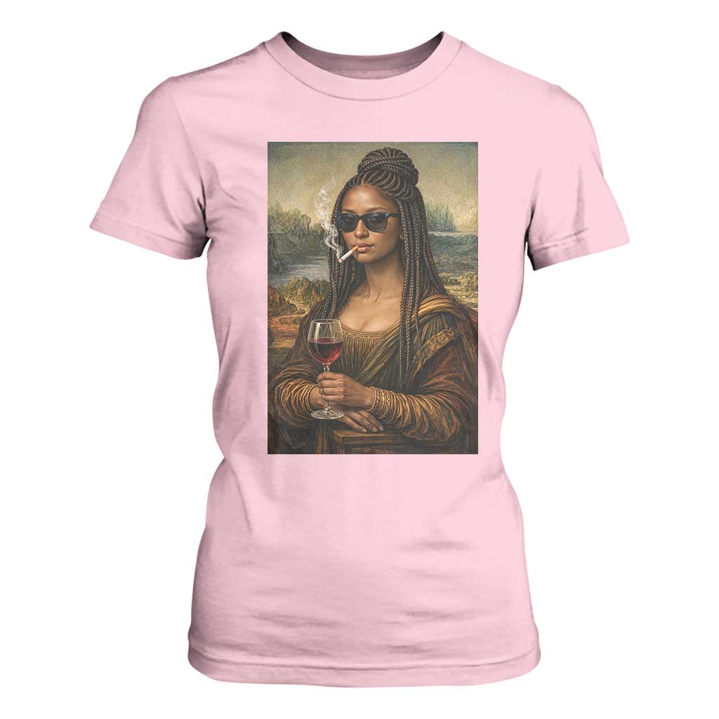 Black Mona Lisa African American T Shirt For Women Black History Month