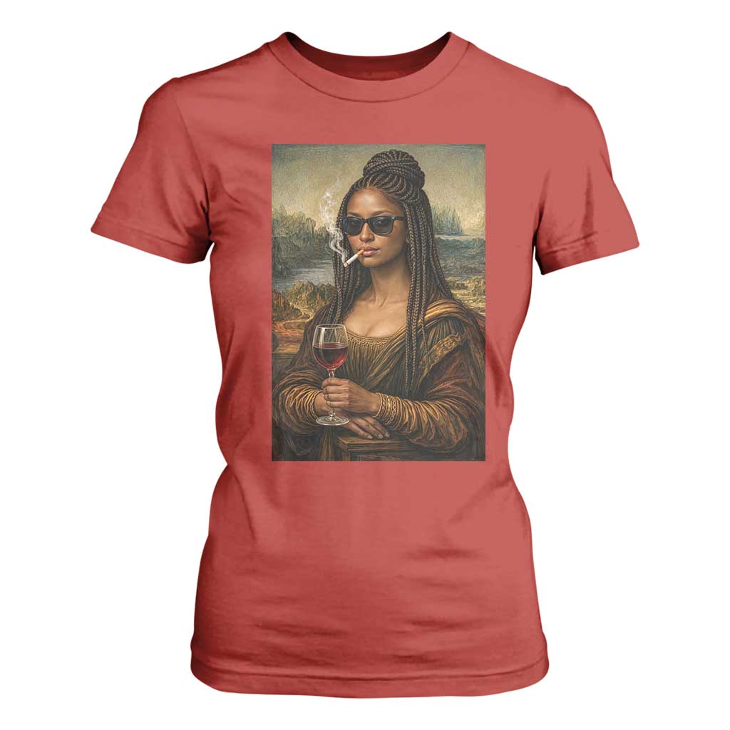 Black Mona Lisa African American T Shirt For Women Black History Month