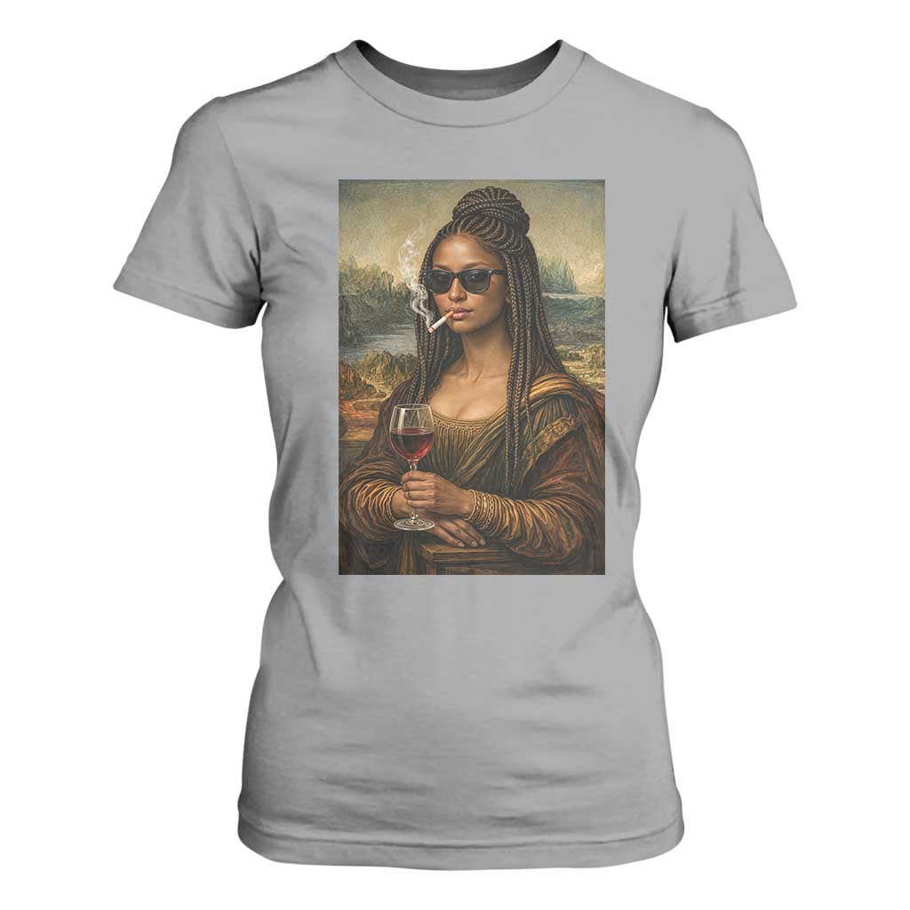 Black Mona Lisa African American T Shirt For Women Black History Month