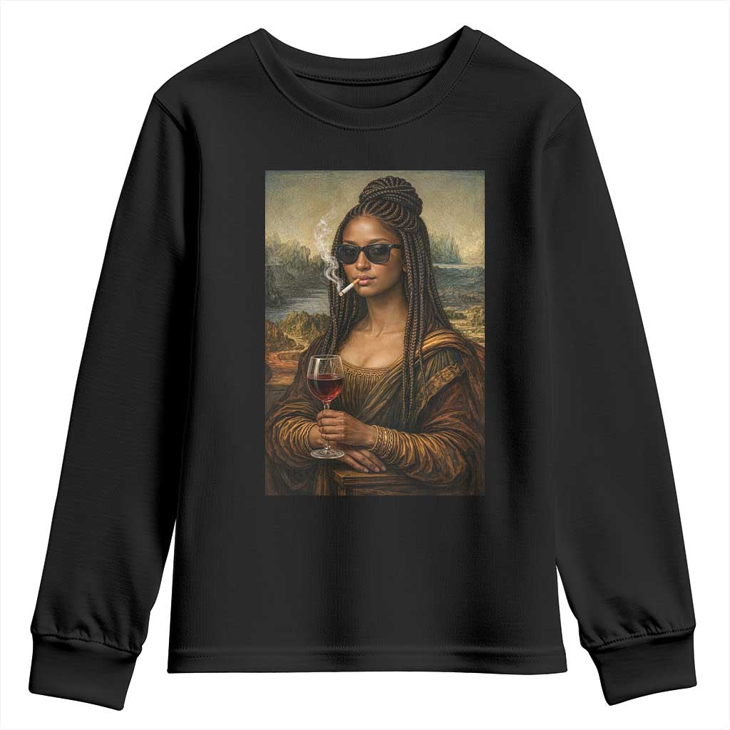 Black Mona Lisa African American Youth Sweatshirt Black History Month