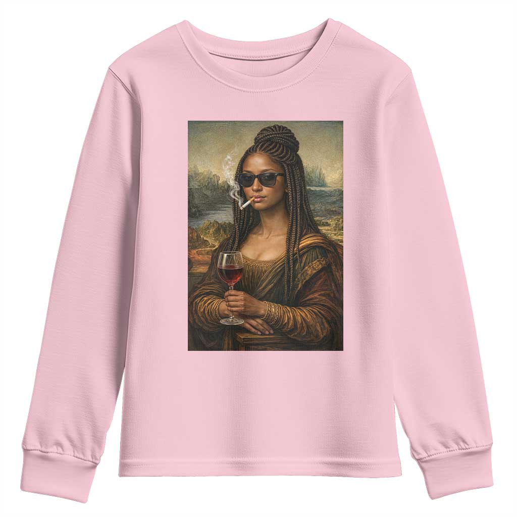 Black Mona Lisa African American Youth Sweatshirt Black History Month