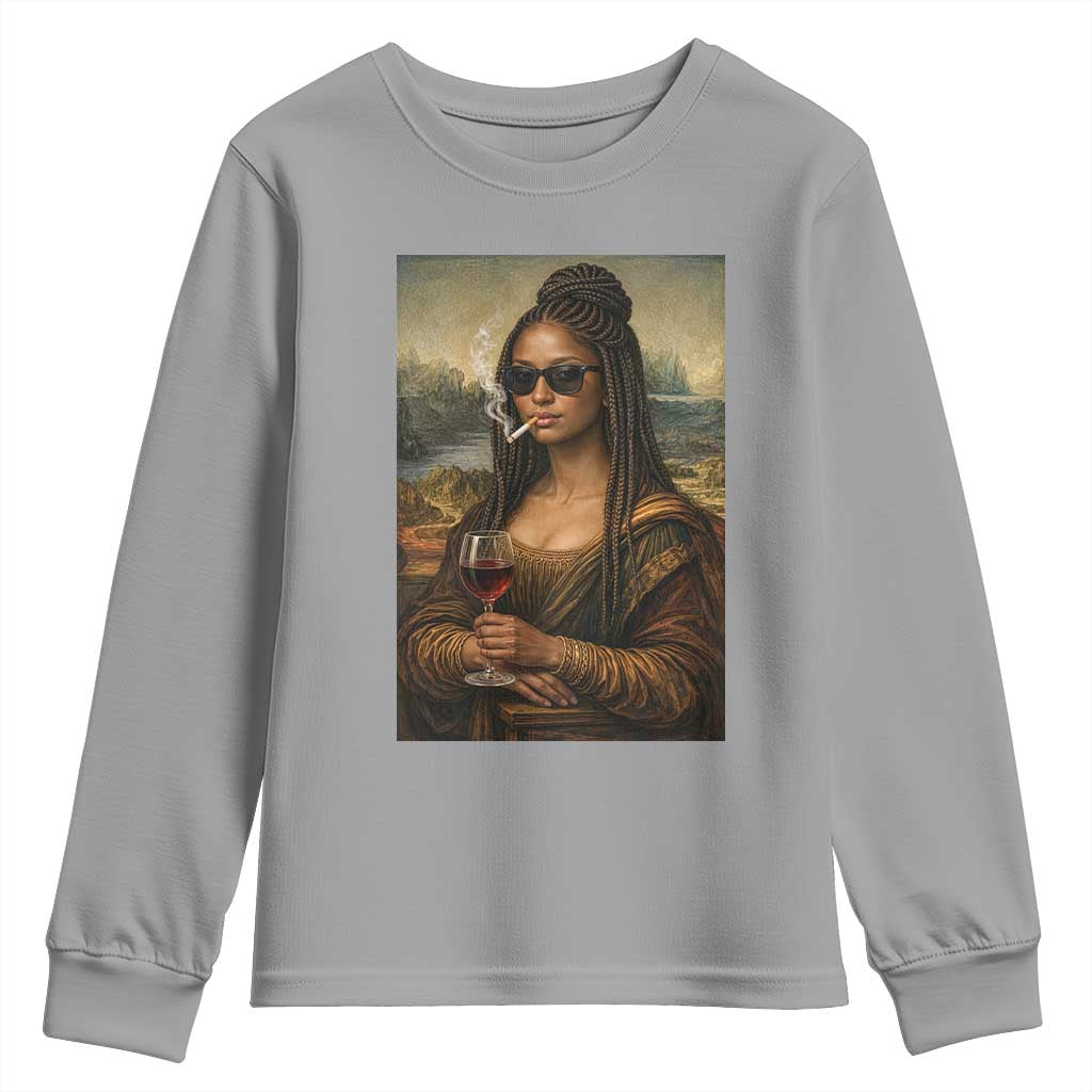Black Mona Lisa African American Youth Sweatshirt Black History Month