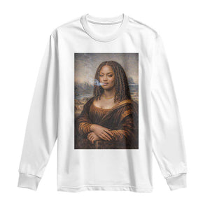 Funny Black Mona Lisa Long Sleeve Shirt African American Pride