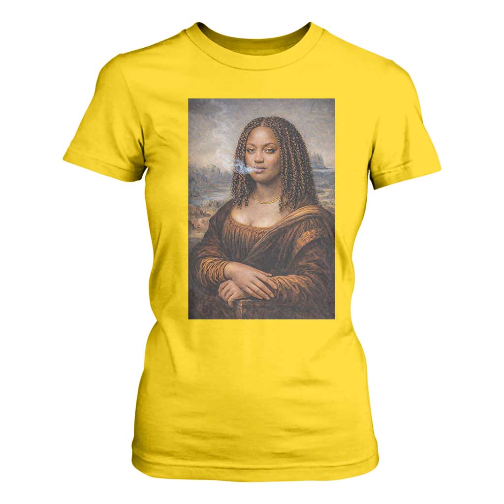 Funny Black Mona Lisa T Shirt For Women African American Pride
