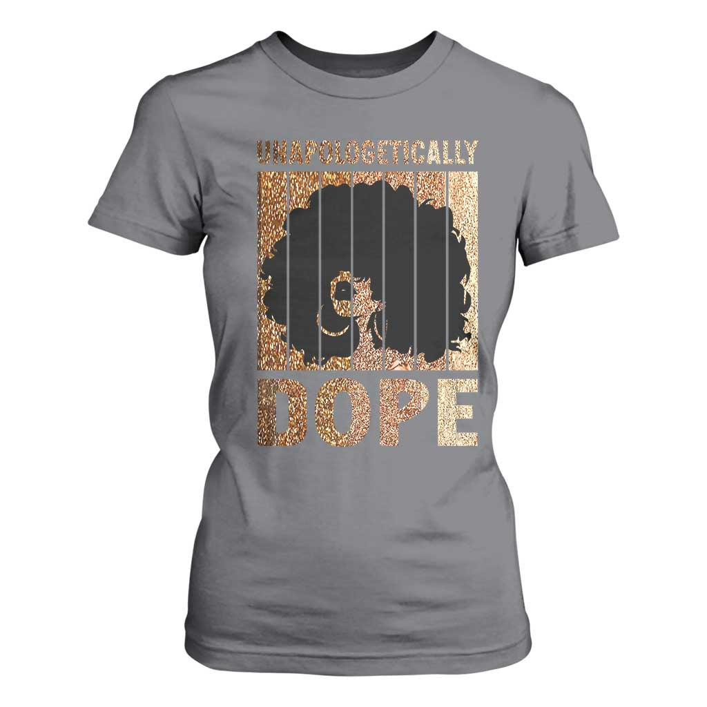 Melanin Queen Glitter Print T Shirt For Women Unapologetically Dope - African Pride