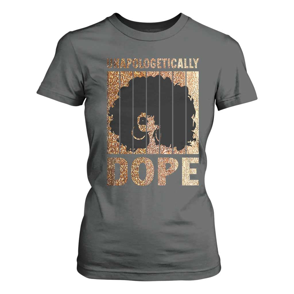 Melanin Queen Glitter Print T Shirt For Women Unapologetically Dope - African Pride