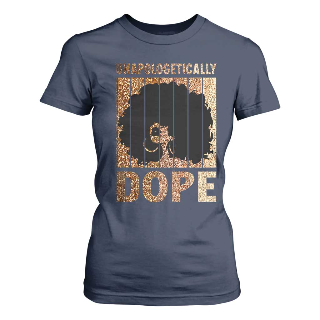 Melanin Queen Glitter Print T Shirt For Women Unapologetically Dope - African Pride
