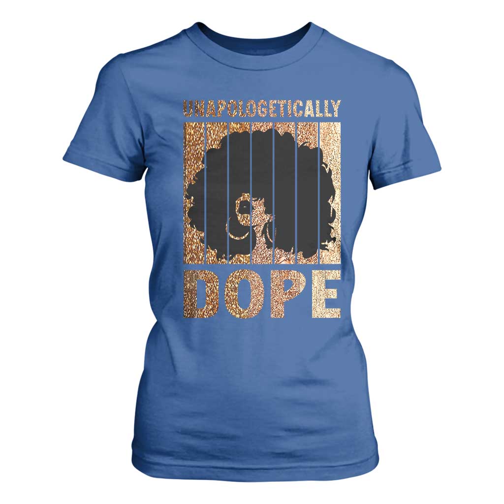Melanin Queen Glitter Print T Shirt For Women Unapologetically Dope - African Pride