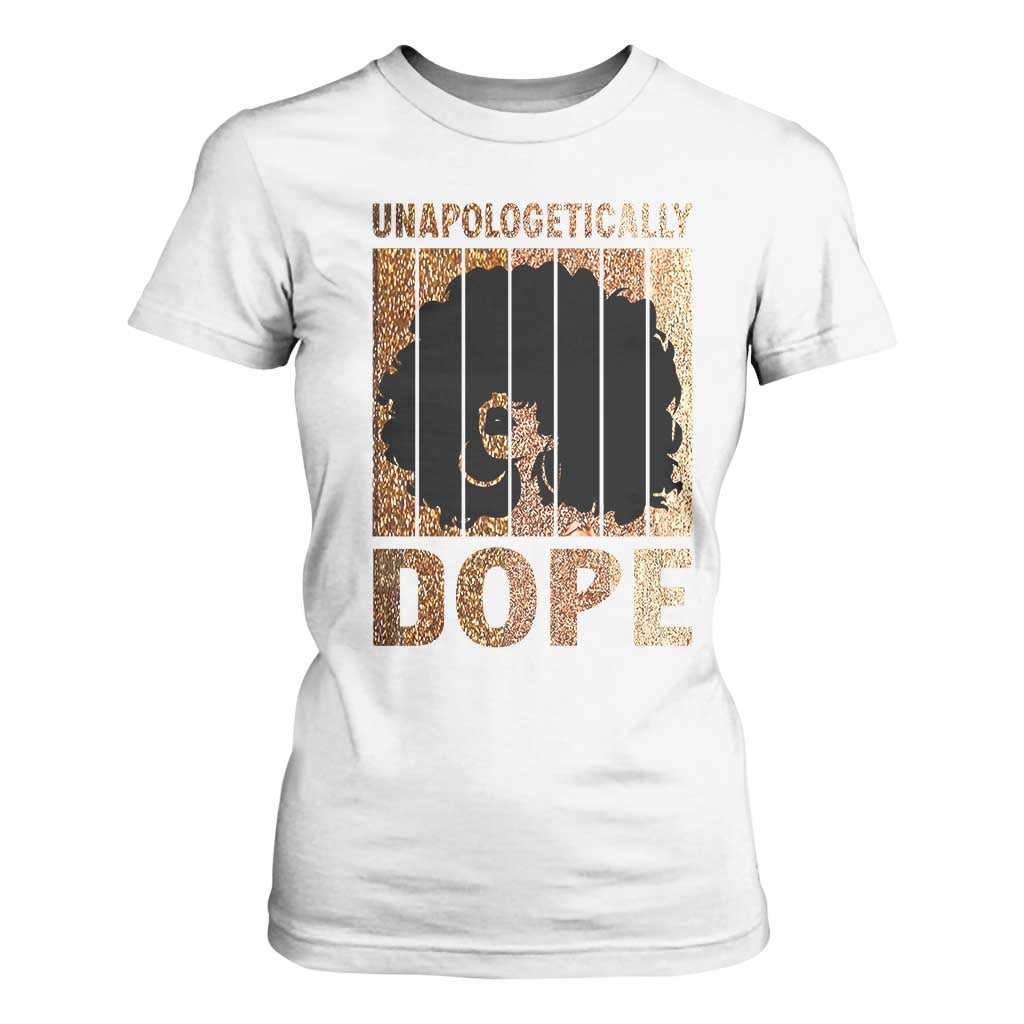 Melanin Queen Glitter Print T Shirt For Women Unapologetically Dope - African Pride