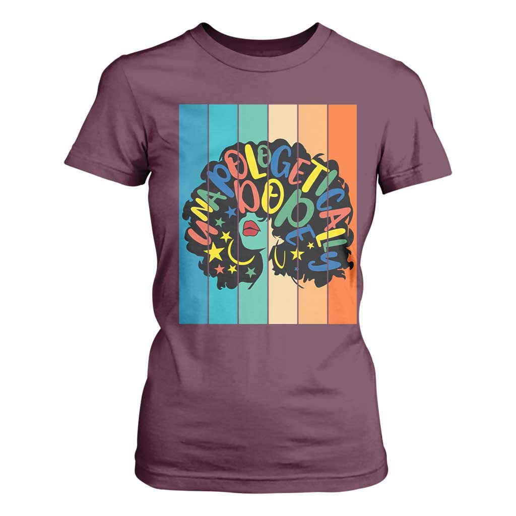 Black Girl Magic Pride T Shirt For Women Unapologetically Dope Retro Sunset - African Pride