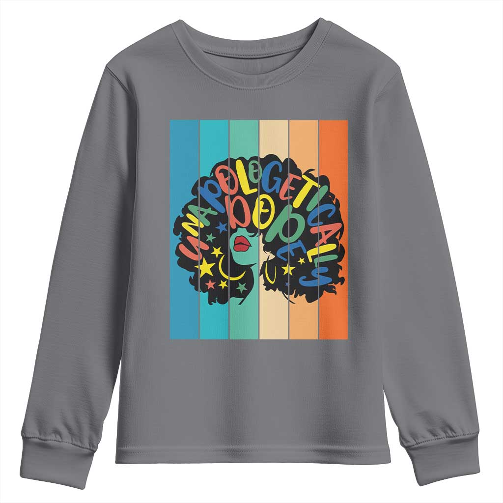 Black Girl Magic Pride Youth Sweatshirt Unapologetically Dope Retro Sunset - African Pride