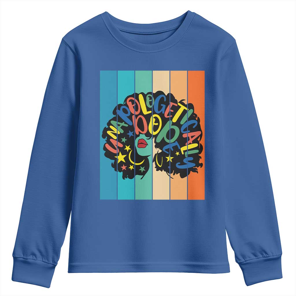Black Girl Magic Pride Youth Sweatshirt Unapologetically Dope Retro Sunset - African Pride