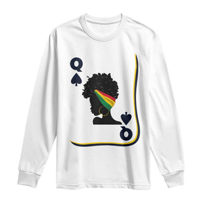Black Woman Gift Long Sleeve Shirt Melanin Queen Card - African Pride
