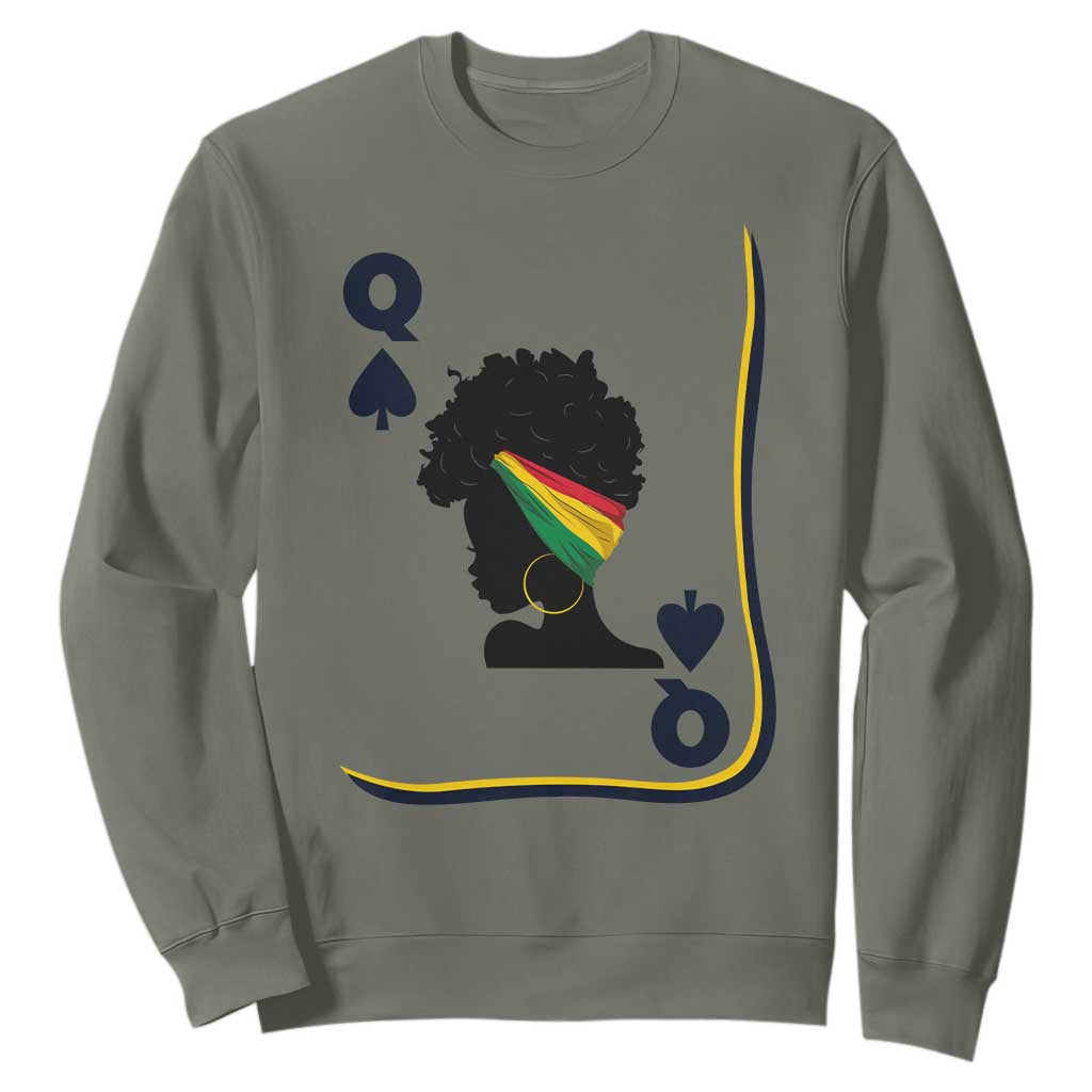 Black Woman Gift Sweatshirt Melanin Queen Card - African Pride