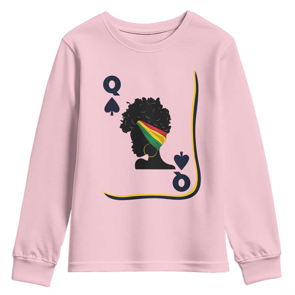 Black Woman Gift Youth Sweatshirt Melanin Queen Card - African Pride