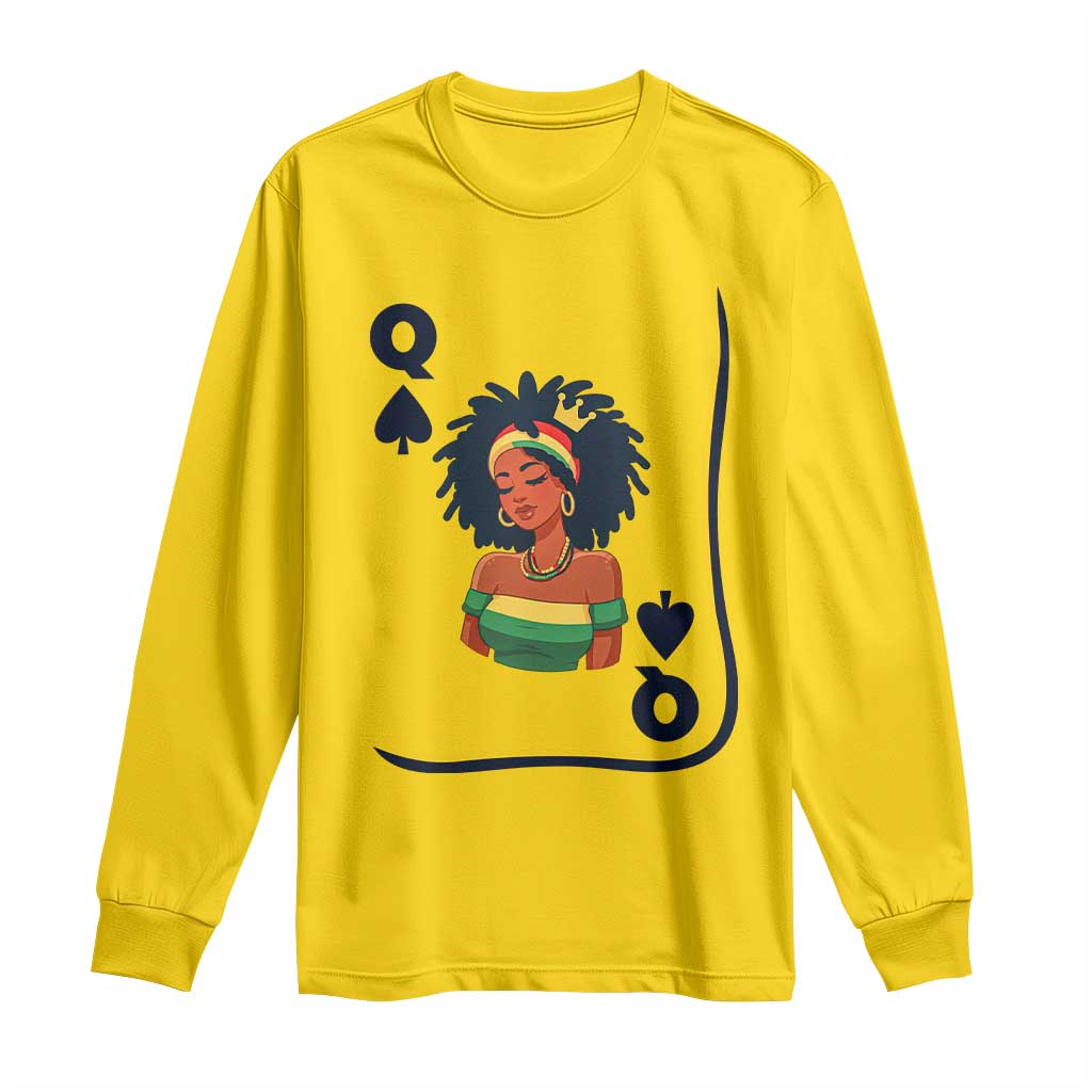Queen Of Spades Black Girl Long Sleeve Shirt African American Women Pride - African Pride