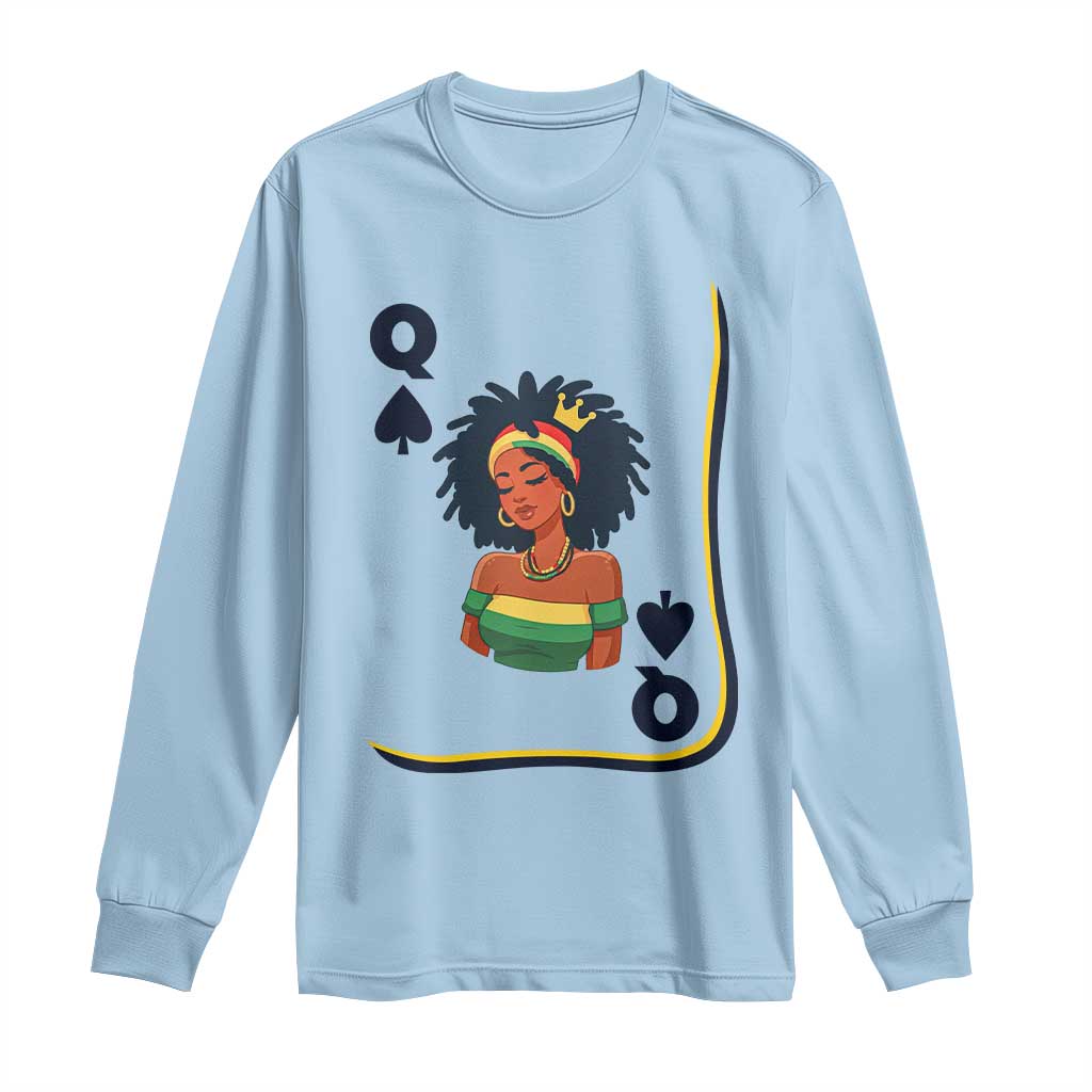 Queen Of Spades Black Girl Long Sleeve Shirt African American Women Pride - African Pride