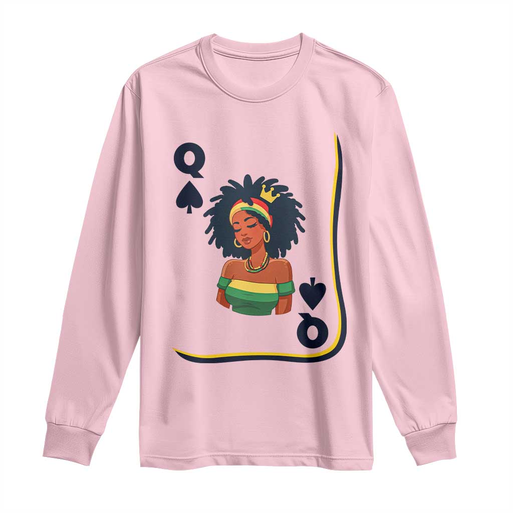 Queen Of Spades Black Girl Long Sleeve Shirt African American Women Pride - African Pride