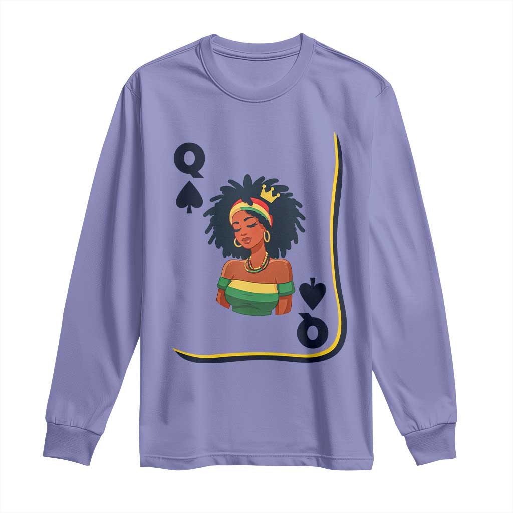 Queen Of Spades Black Girl Long Sleeve Shirt African American Women Pride - African Pride