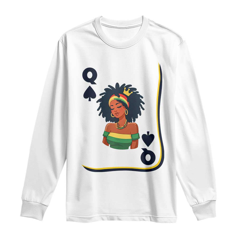 Queen Of Spades Black Girl Long Sleeve Shirt African American Women Pride - African Pride