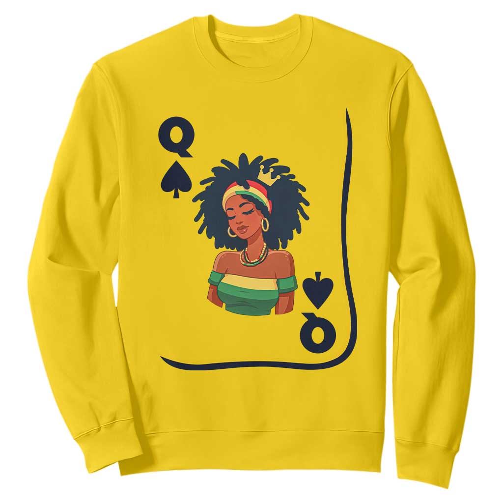 Queen Of Spades Black Girl Sweatshirt African American Women Pride - African Pride