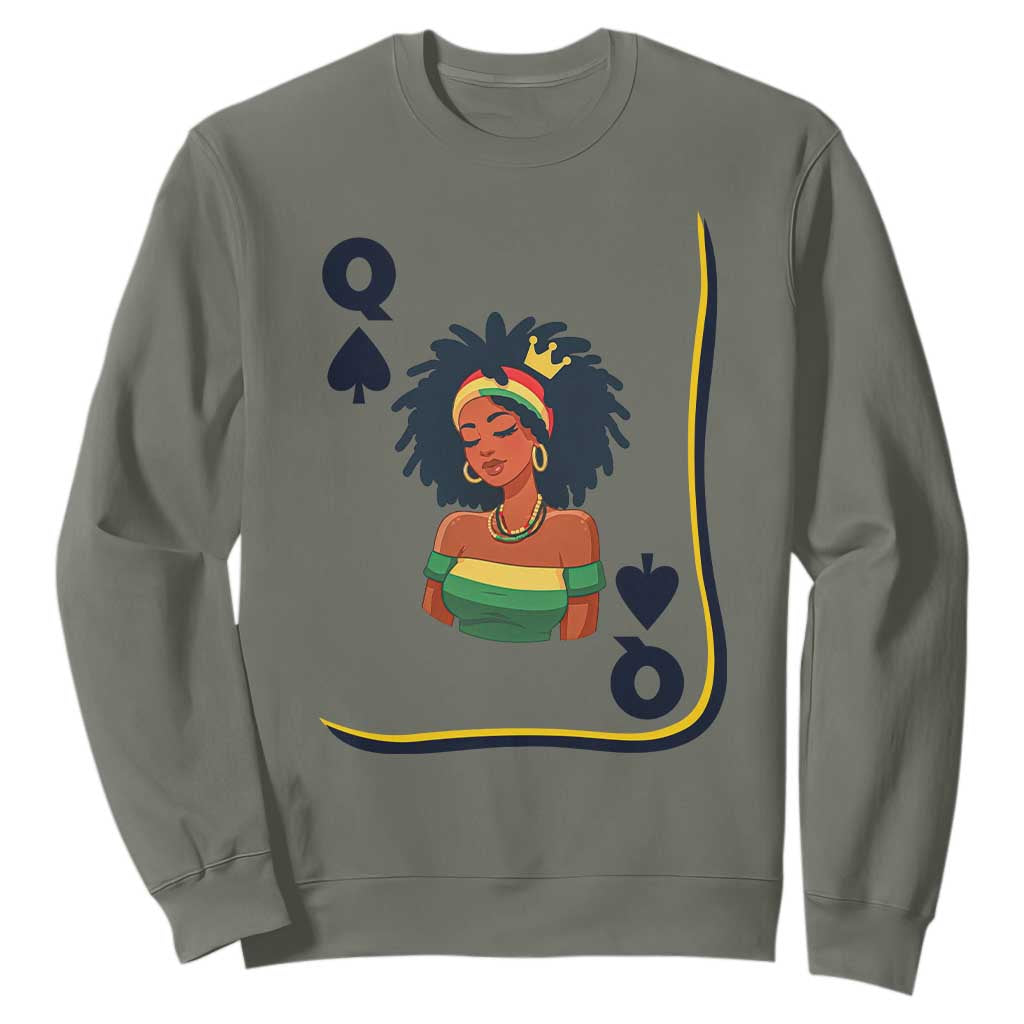 Queen Of Spades Black Girl Sweatshirt African American Women Pride - African Pride