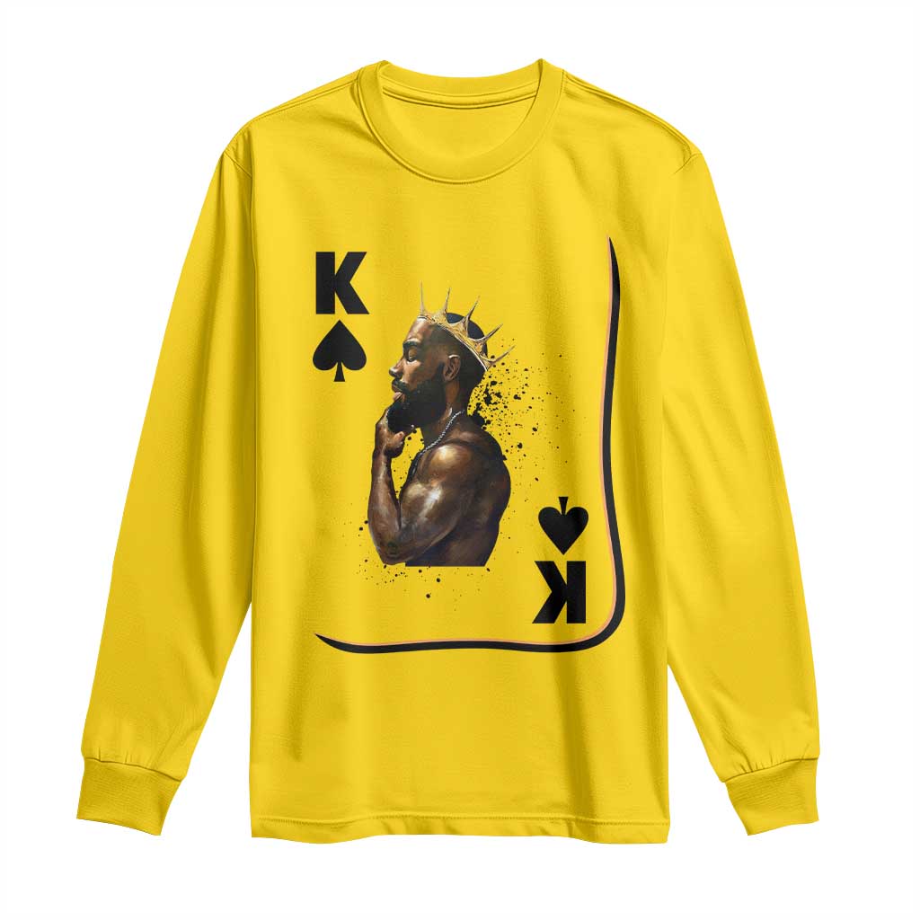 King Of Spades Black Man Long Sleeve Shirt African American Men Pride - African Pride