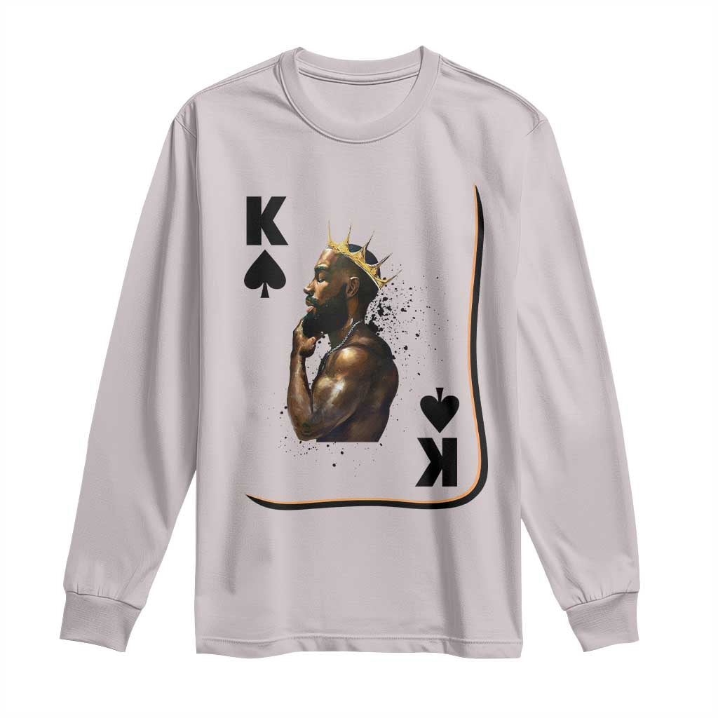 King Of Spades Black Man Long Sleeve Shirt African American Men Pride - African Pride