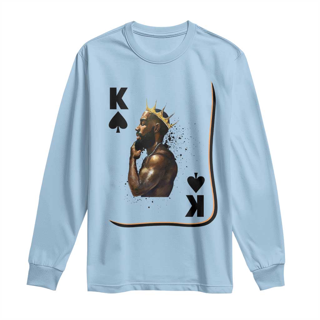 King Of Spades Black Man Long Sleeve Shirt African American Men Pride - African Pride
