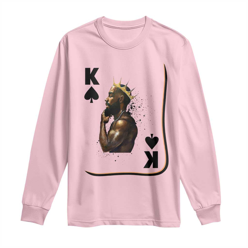 King Of Spades Black Man Long Sleeve Shirt African American Men Pride - African Pride