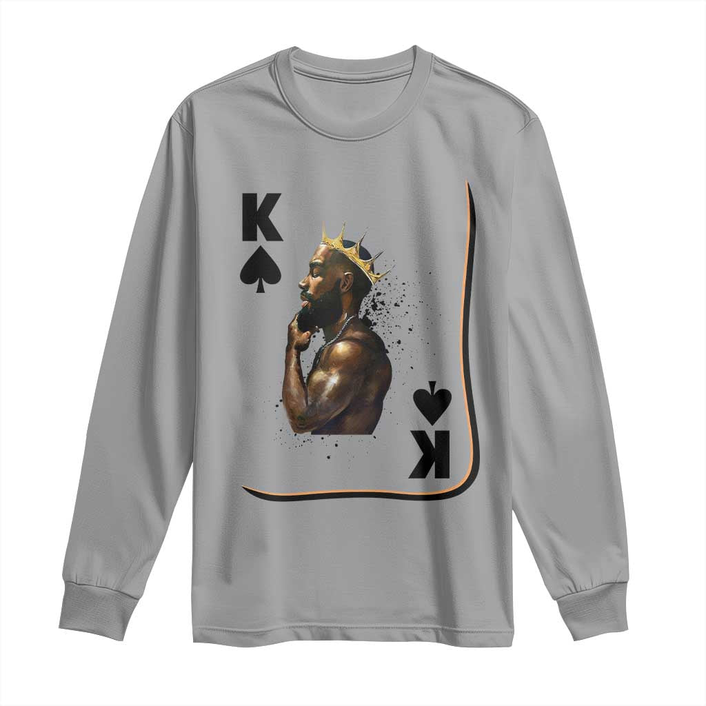 King Of Spades Black Man Long Sleeve Shirt African American Men Pride - African Pride