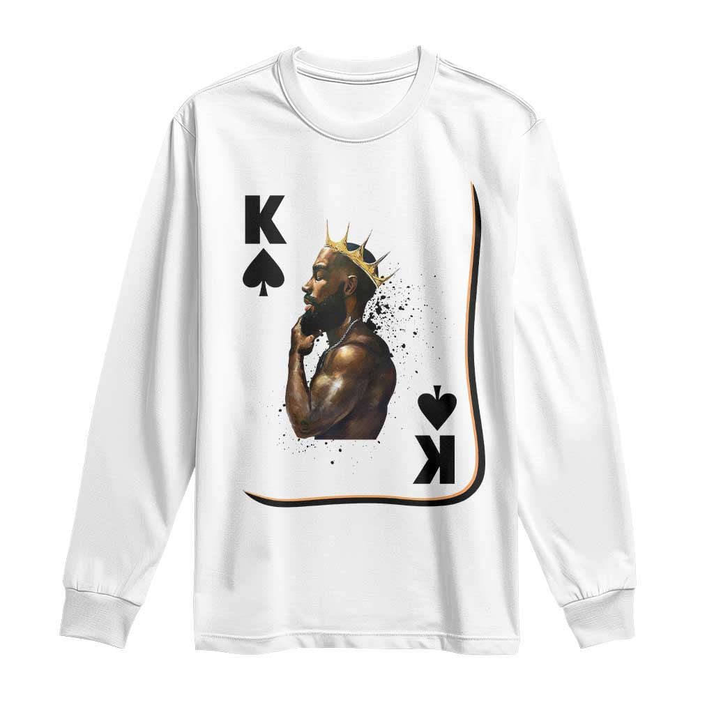 King Of Spades Black Man Long Sleeve Shirt African American Men Pride - African Pride