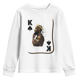 King Of Spades Black Man Youth Sweatshirt African American Men Pride - African Pride