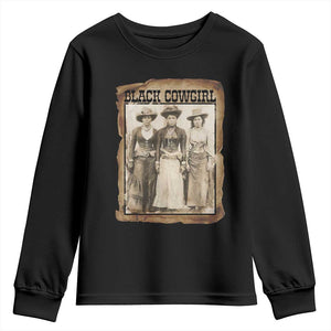 Black Cowgirl Pride Youth Sweatshirt Western Black History Month Gift - African Pride