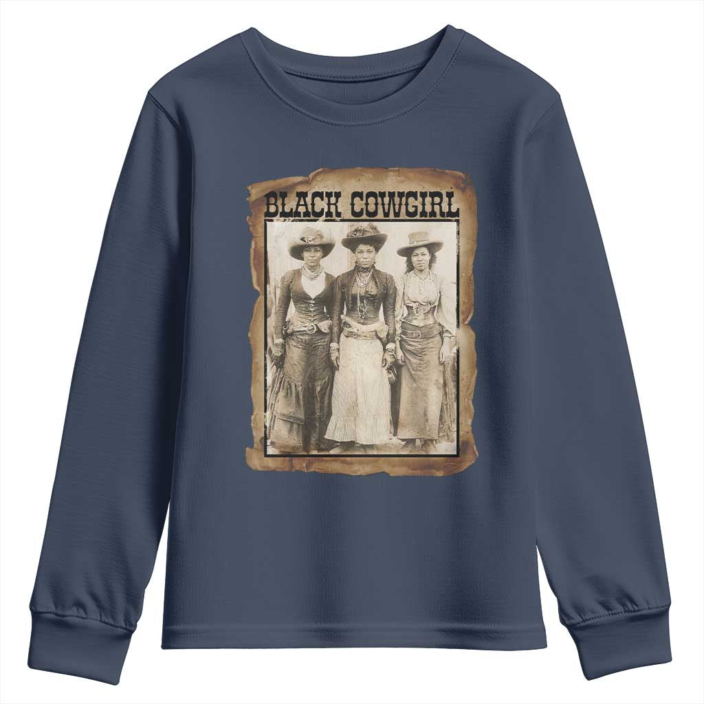 Black Cowgirl Pride Youth Sweatshirt Western Black History Month Gift - African Pride