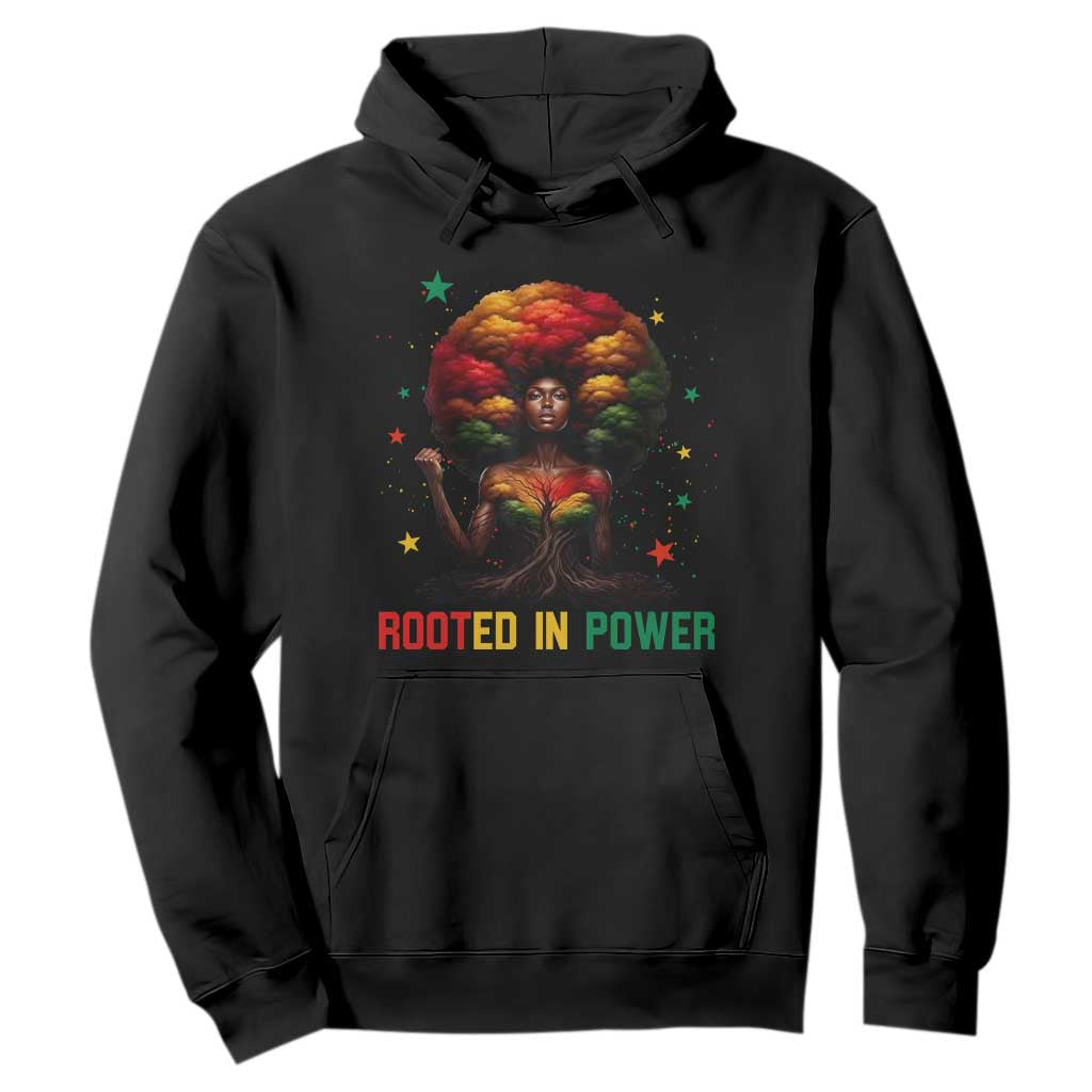 Melanin Queen Rooted In Power Hoodie African American Afro Tree Of Life - African Pride
