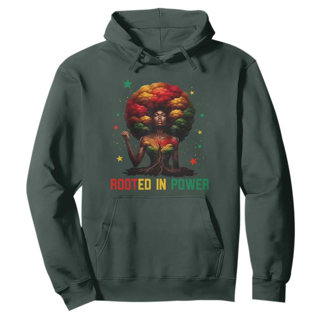 Melanin Queen Rooted In Power Hoodie African American Afro Tree Of Life - African Pride