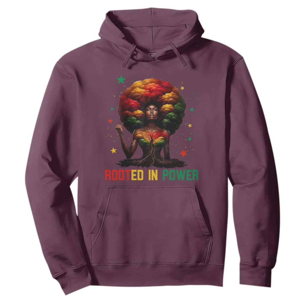 Melanin Queen Rooted In Power Hoodie African American Afro Tree Of Life - African Pride