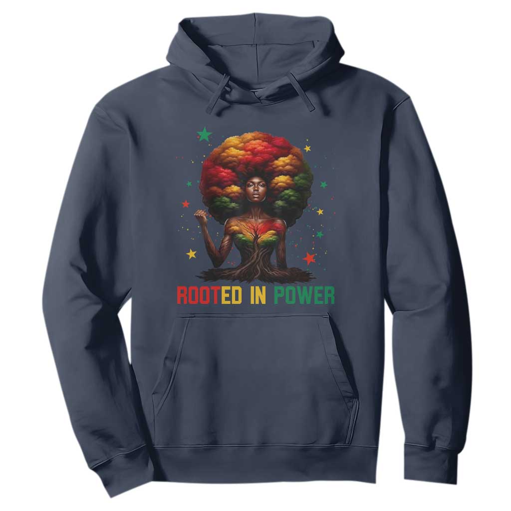 Melanin Queen Rooted In Power Hoodie African American Afro Tree Of Life - African Pride