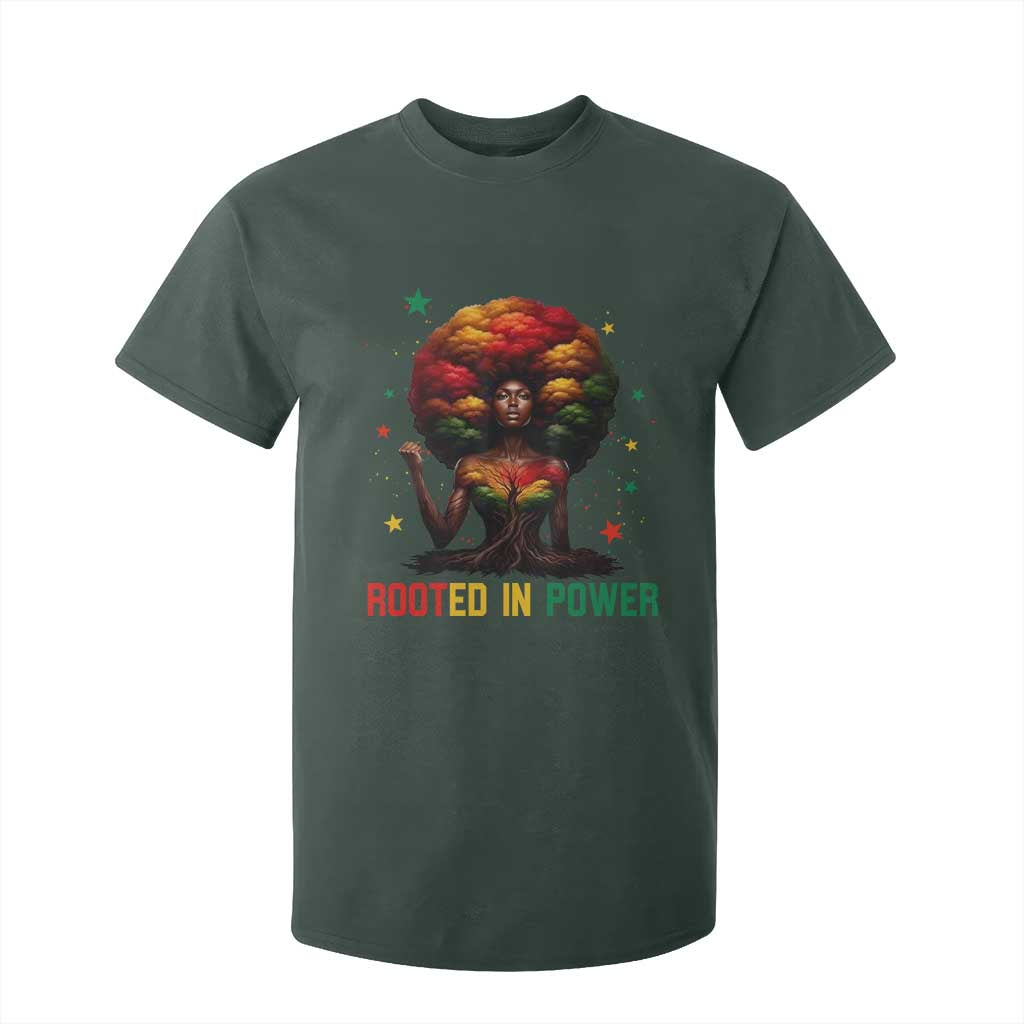 Melanin Queen Rooted In Power T Shirt For Kid African American Afro Tree Of Life - African Pride