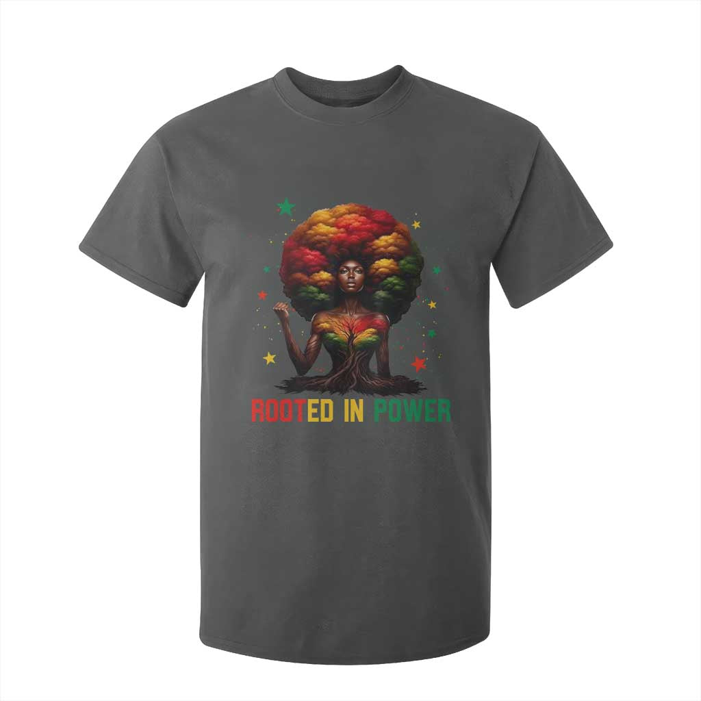 Melanin Queen Rooted In Power T Shirt For Kid African American Afro Tree Of Life - African Pride