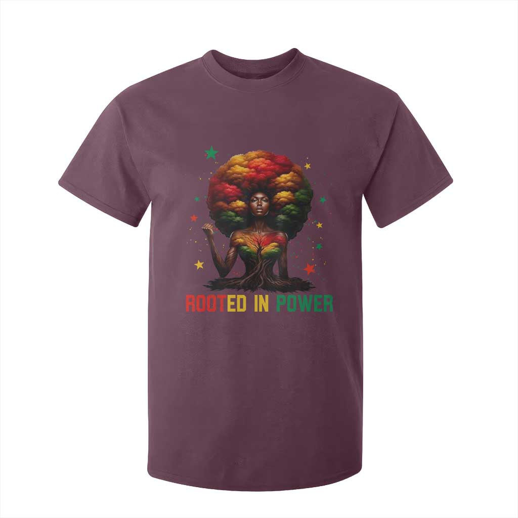 Melanin Queen Rooted In Power T Shirt For Kid African American Afro Tree Of Life - African Pride