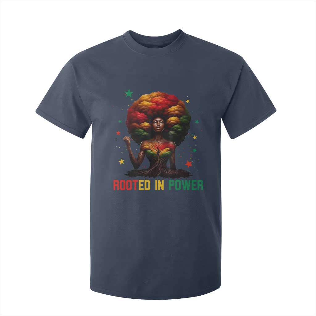 Melanin Queen Rooted In Power T Shirt For Kid African American Afro Tree Of Life - African Pride