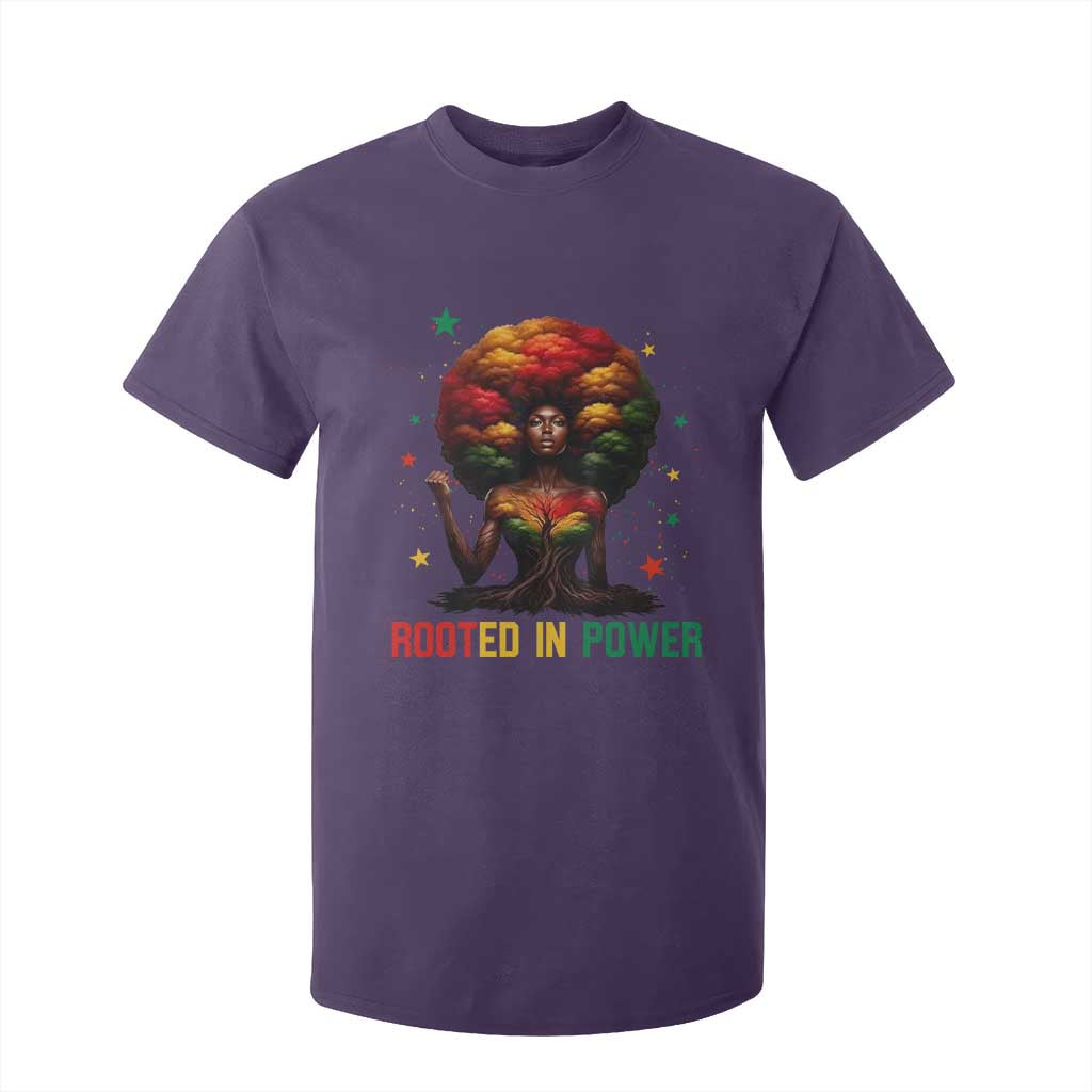 Melanin Queen Rooted In Power T Shirt For Kid African American Afro Tree Of Life - African Pride