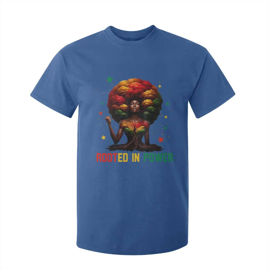 Melanin Queen Rooted In Power T Shirt For Kid African American Afro Tree Of Life - African Pride
